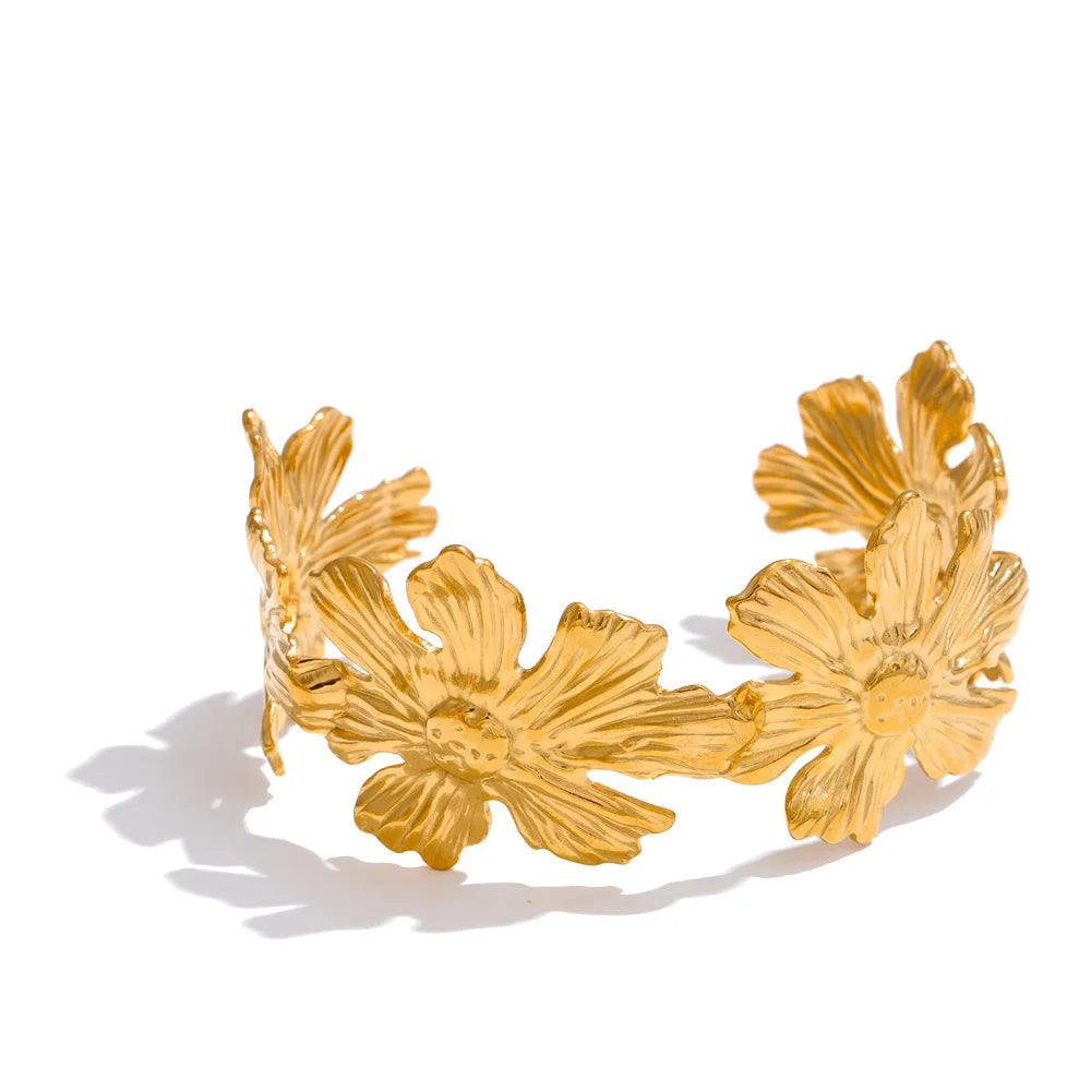 Floral 18K Gold Plated Wrist Jewelry