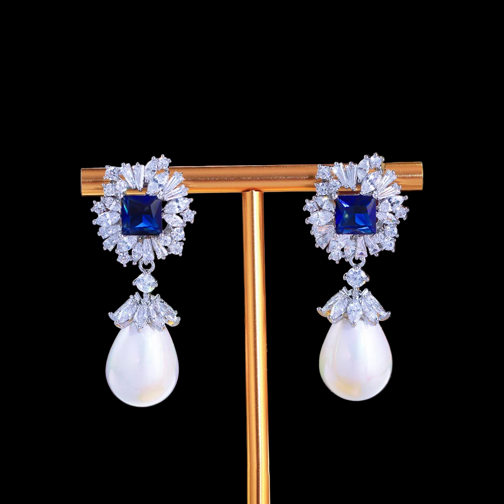 Royal Blue Zircon Drop Earring