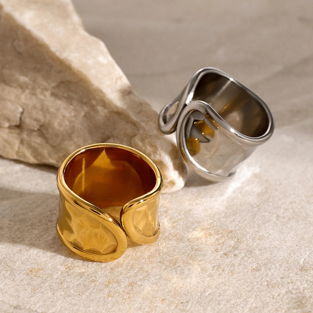 Asymmetric Wide Open Rings