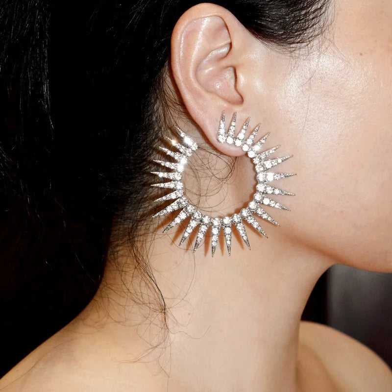 Sun Shape Hoop Earrings