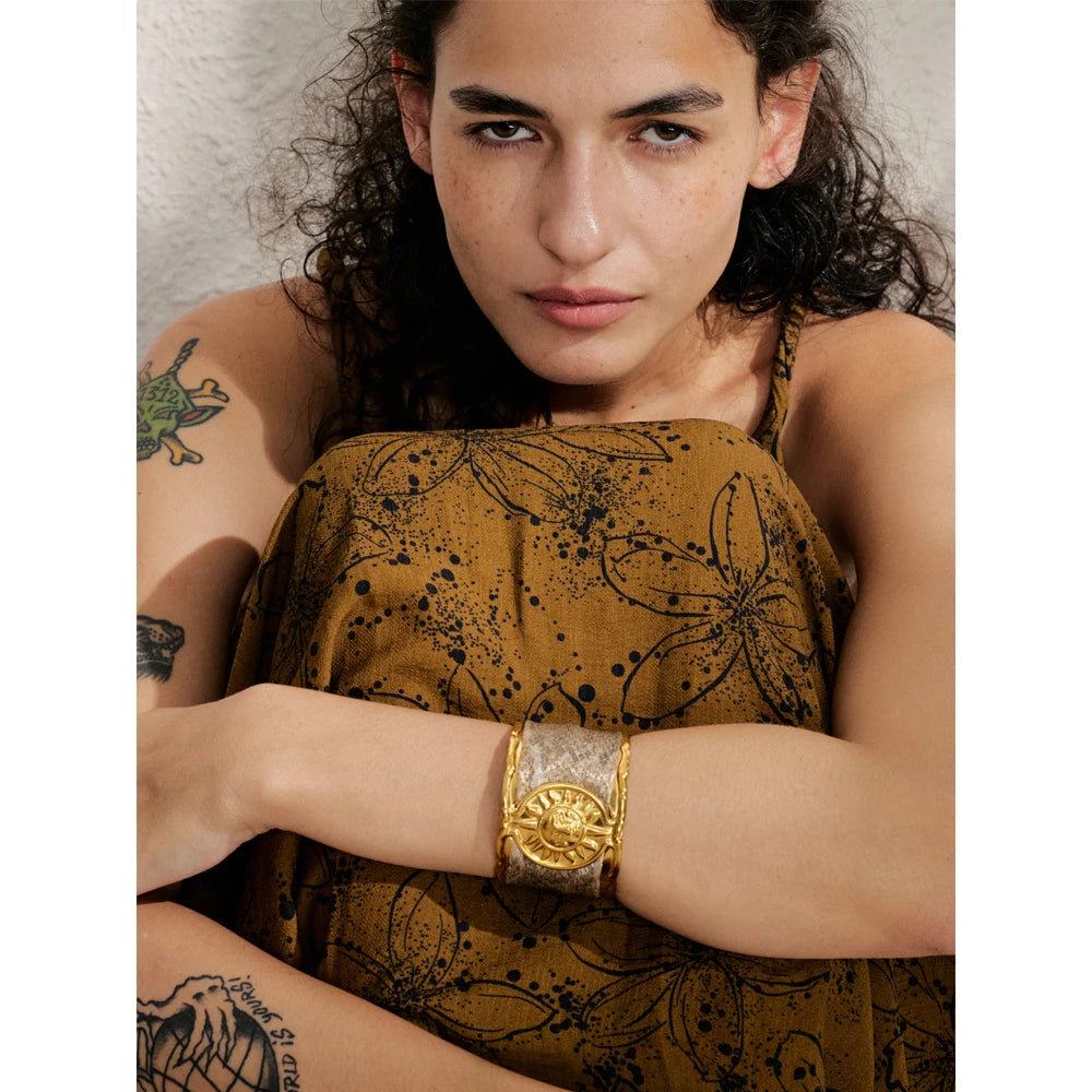 Sun Cuff Wide Bracelet Bangle