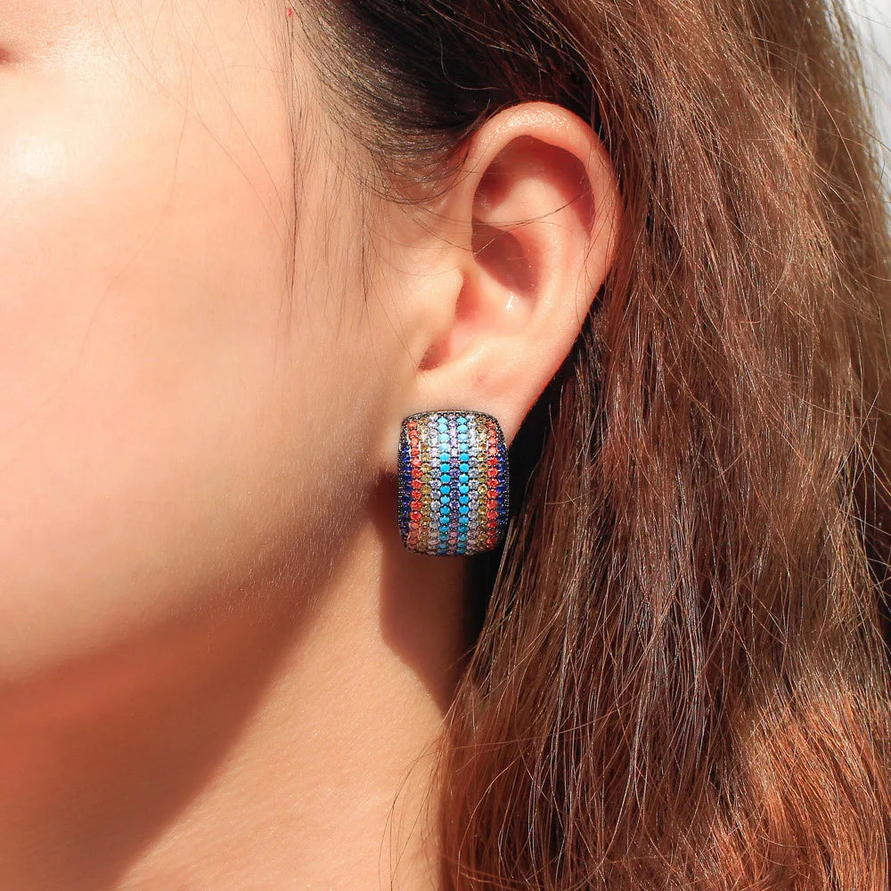 Statement Big Rectangle Stud Earrings