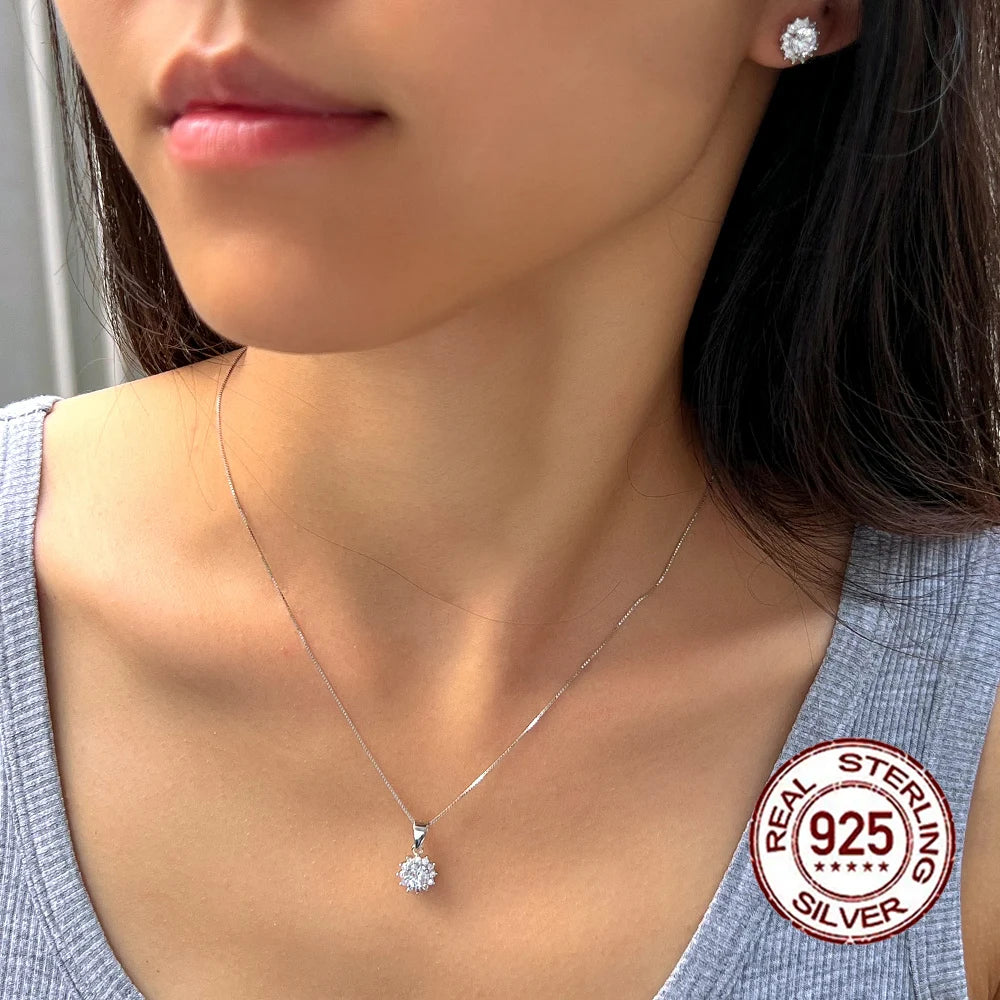 Elegant S925 Sterling Silver Pedant Set