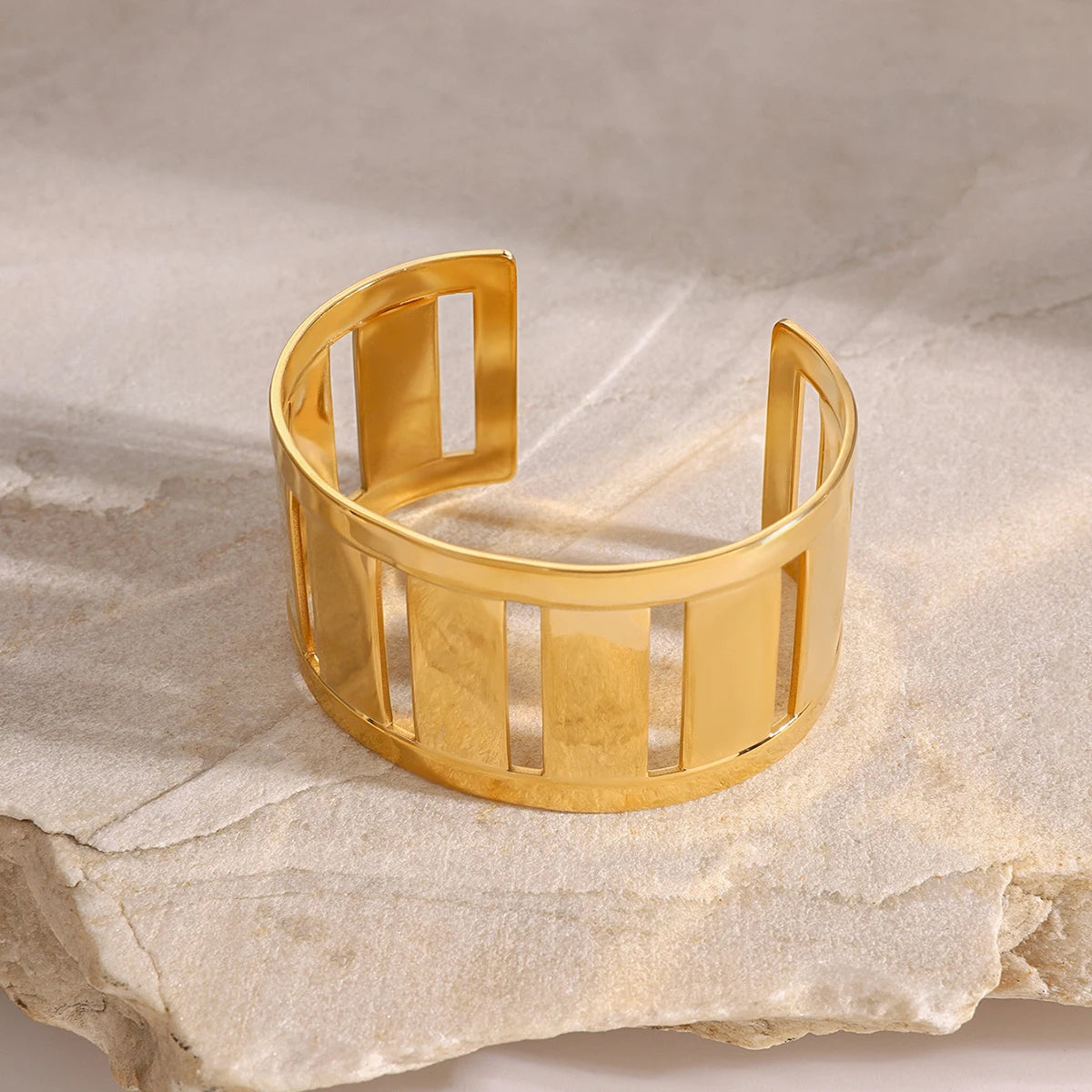 Geometric Chunky Simple Cuff Bracelet