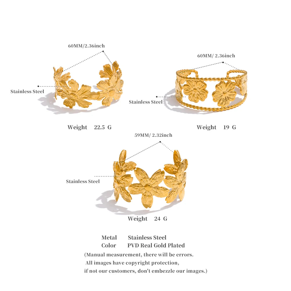 Floral 18K Gold Plated Wrist Jewelry