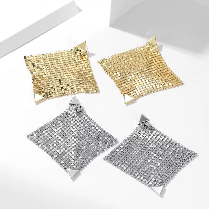 Gold Mesh Earrings