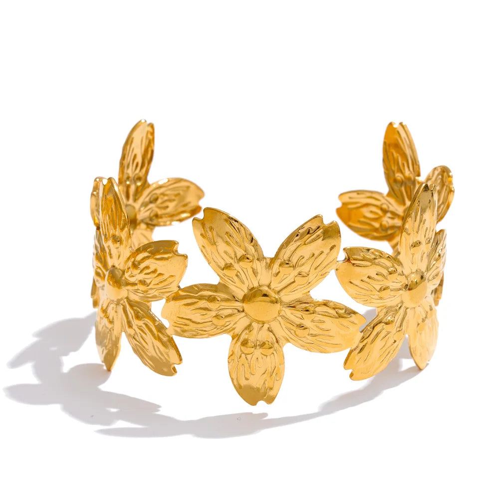Floral 18K Gold Plated Wrist Jewelry