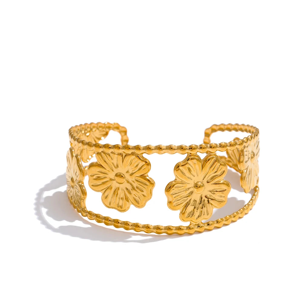 Floral 18K Gold Plated Wrist Jewelry