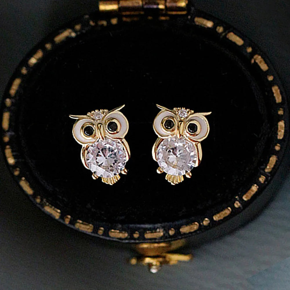 Popular Owl Zircon Earrings UW-ER-ST-004-ZR