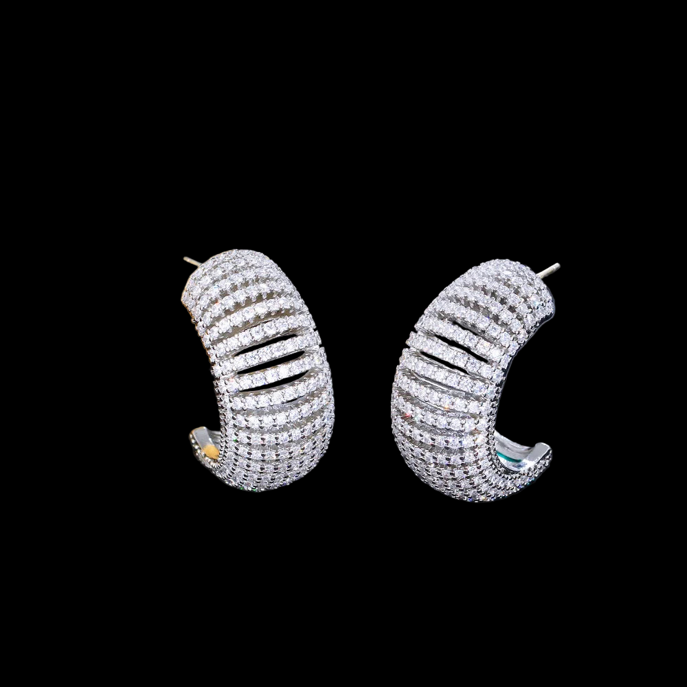 Silver Half Round Hoop