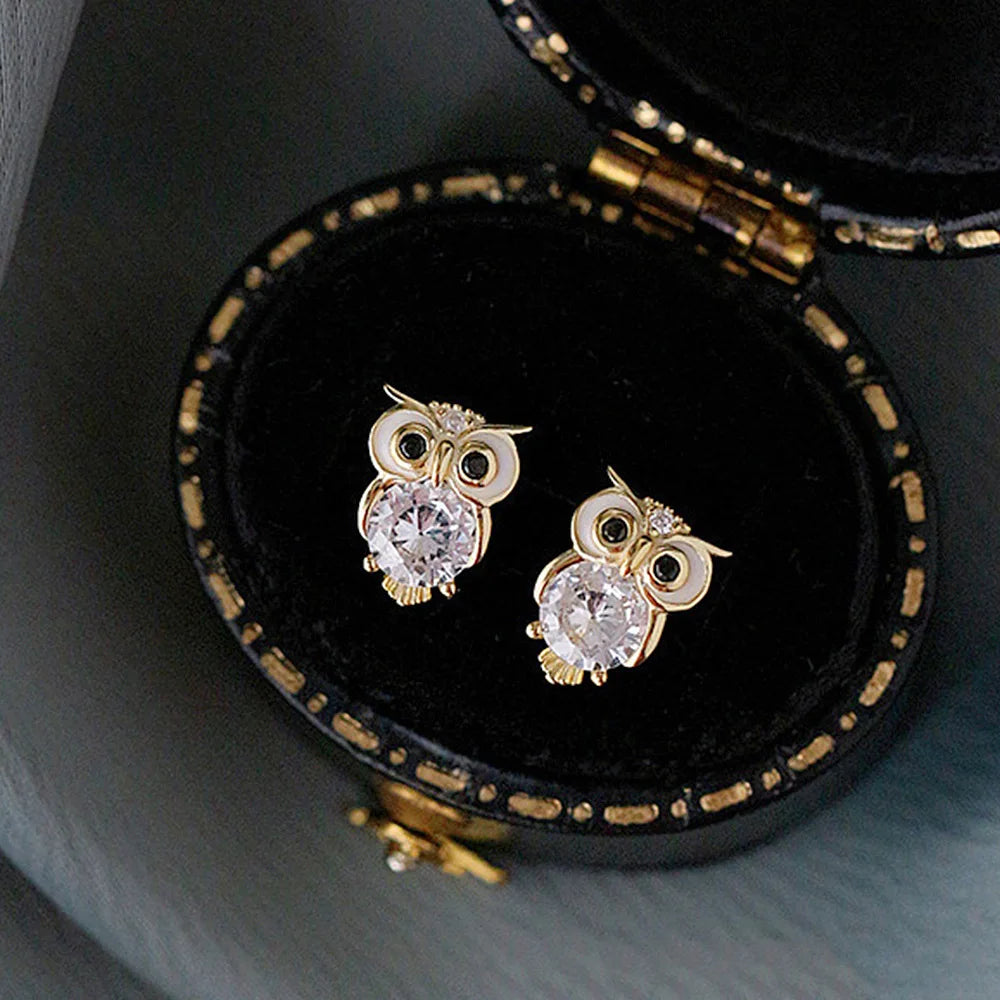 Popular Owl Zircon Earrings UW-ER-ST-004-ZR