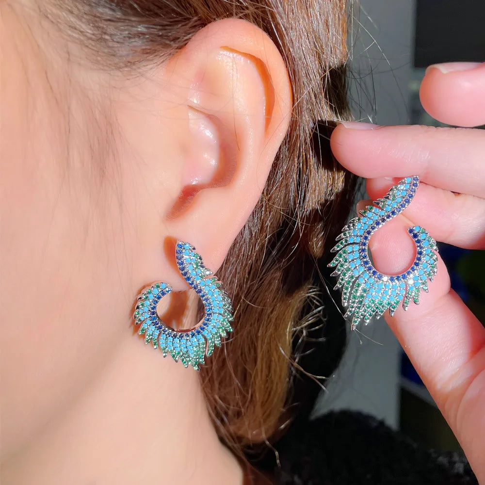 Turkish Blue Cubic Zirconia Earrings