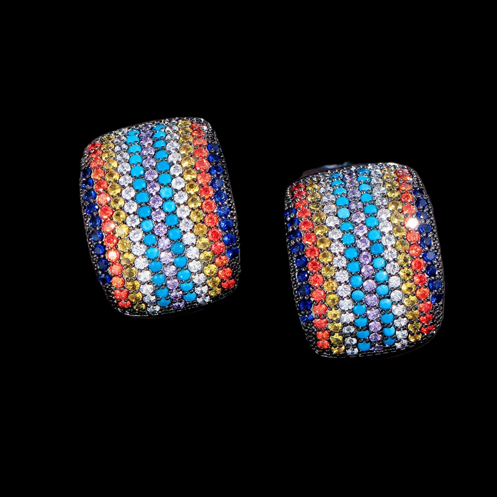 Statement Big Rectangle Stud Earrings