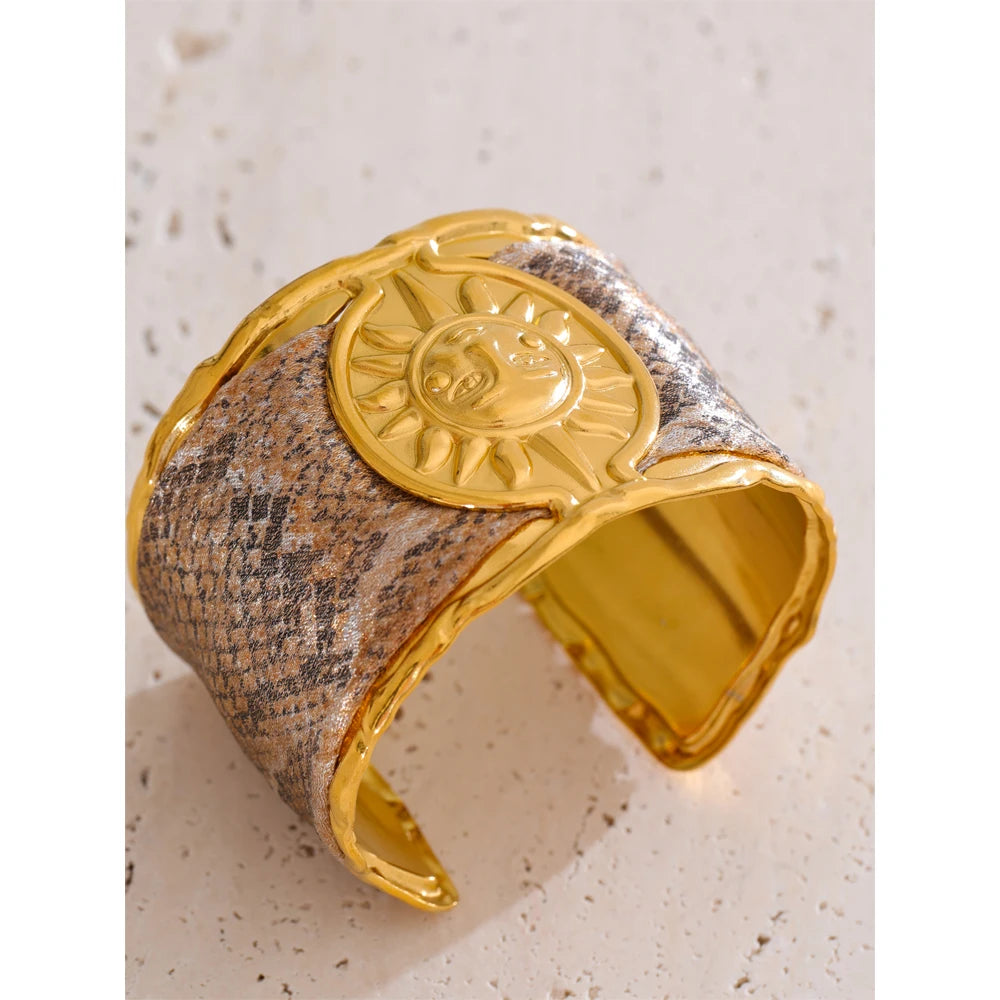 Sun Cuff Wide Bracelet Bangle