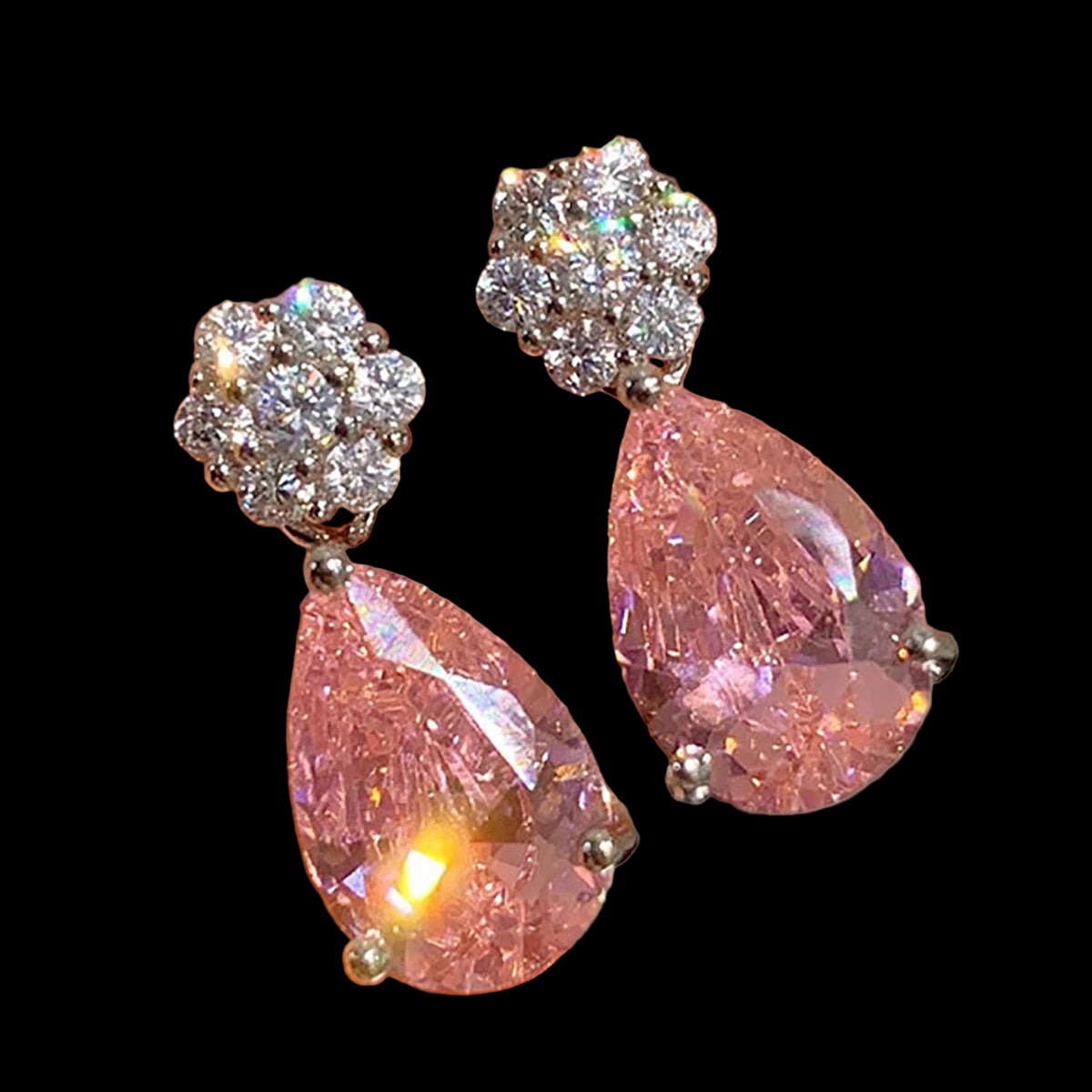 Pink Crystal Earrings