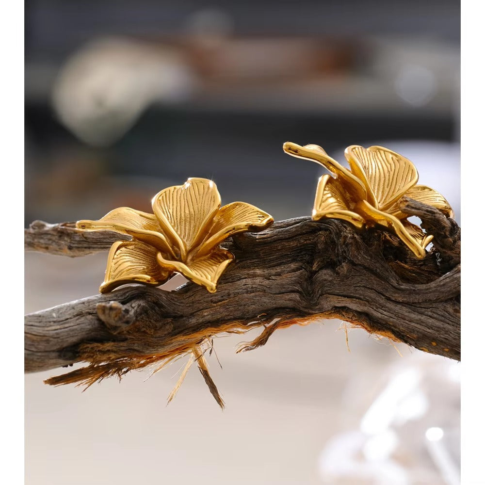 Gold Plated Flower Studs