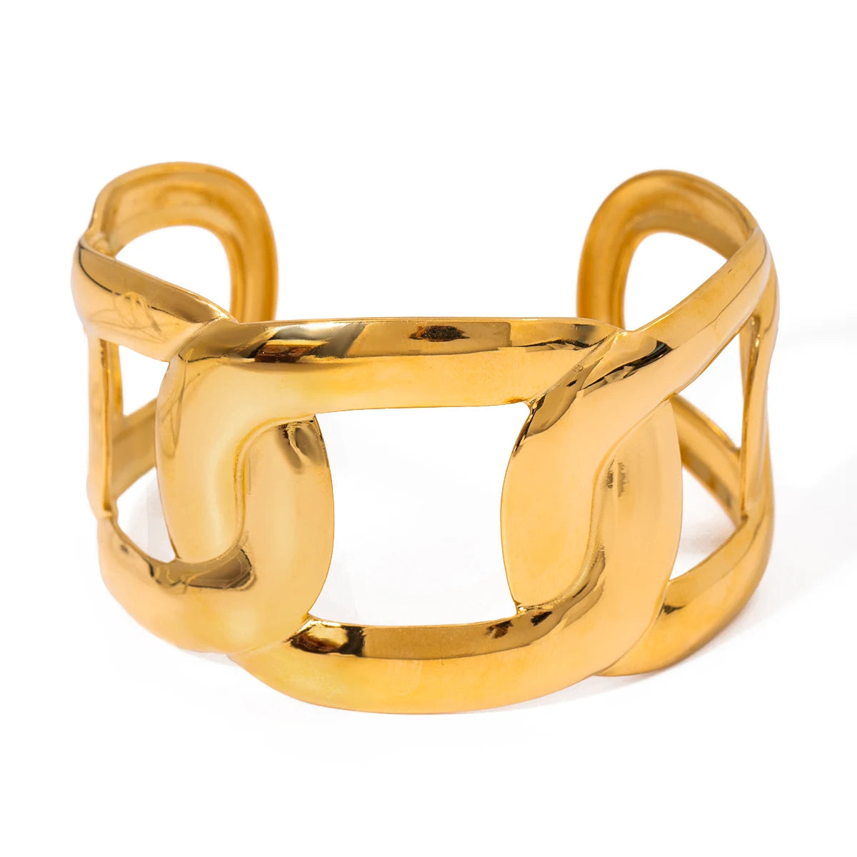 Oval Wrapped High Polished Chain Bracelet