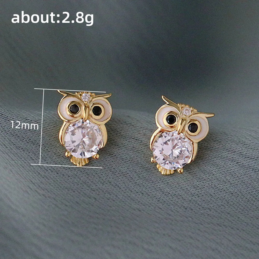 Popular Owl Zircon Earrings UW-ER-ST-004-ZR