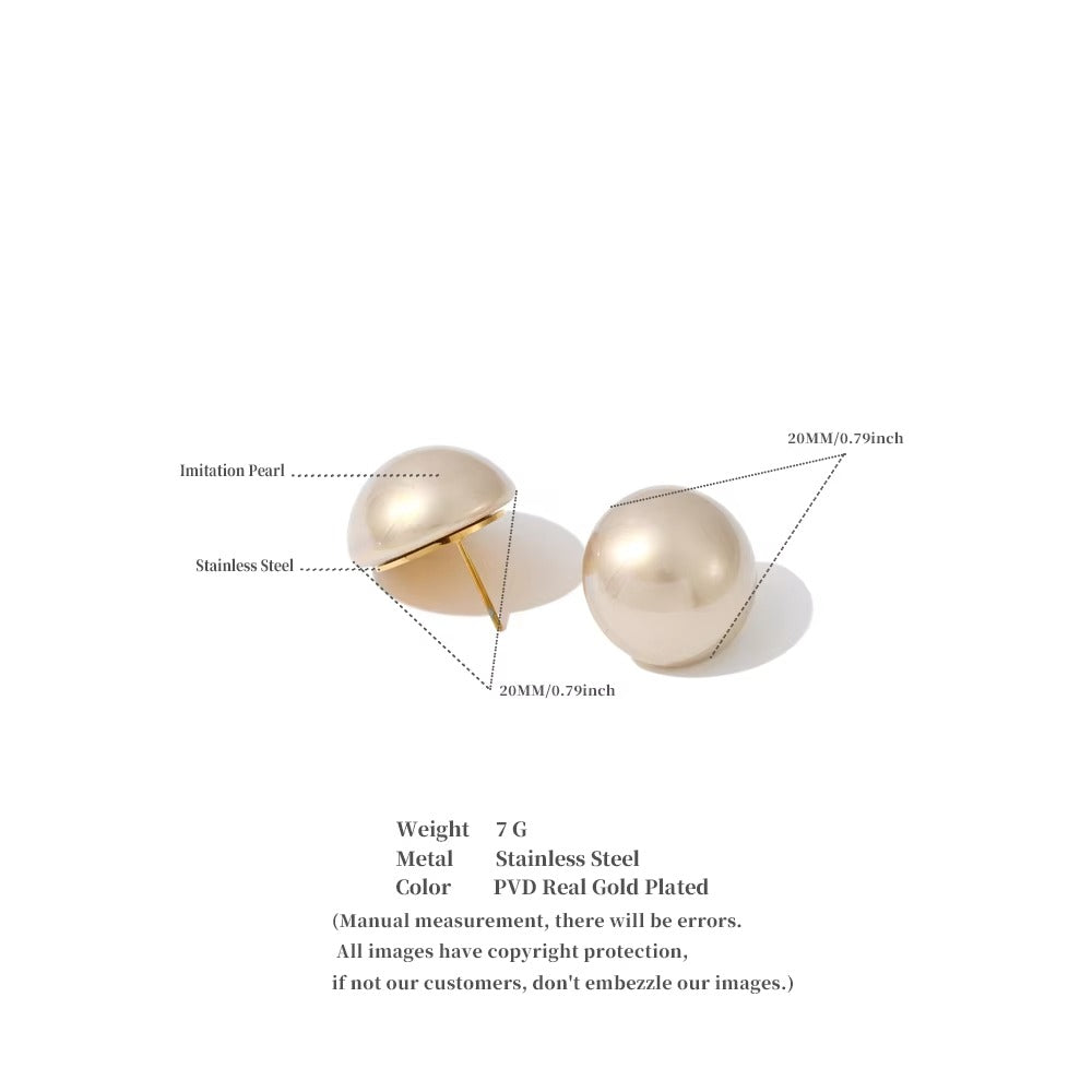 Smooth Pearl Stud Earrings