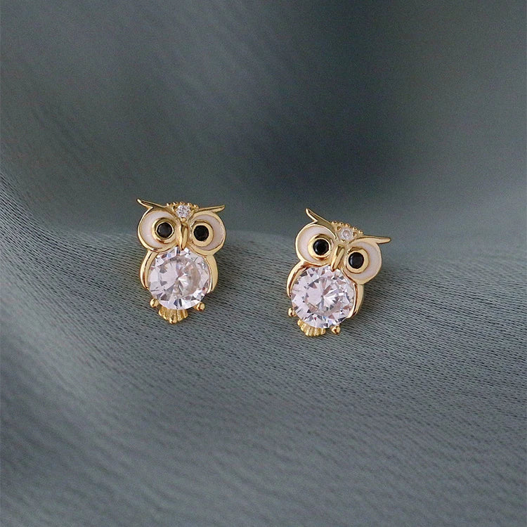 Popular Owl Zircon Earrings UW-ER-ST-004-ZR