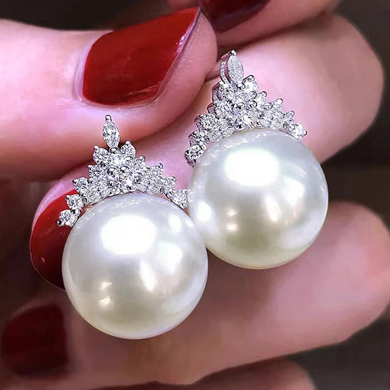 Crown Zircon Stud Earring