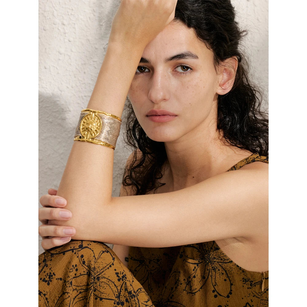 Sun Cuff Wide Bracelet Bangle