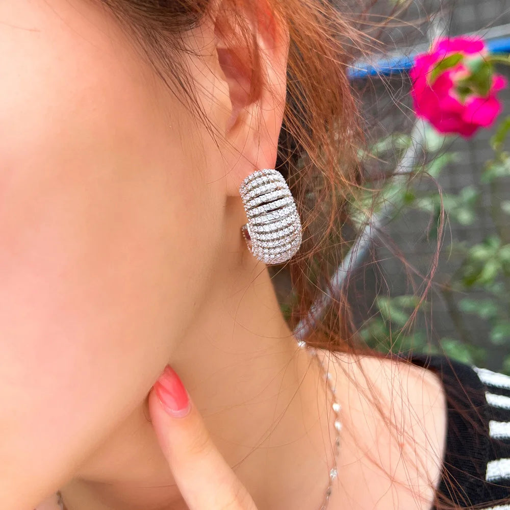Silver Half Round Hoop