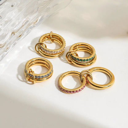 Colorful Zircon Stacking Ring