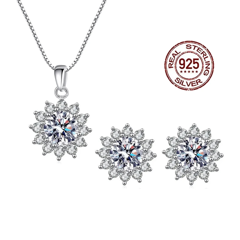 Elegant S925 Sterling Silver Pedant Set