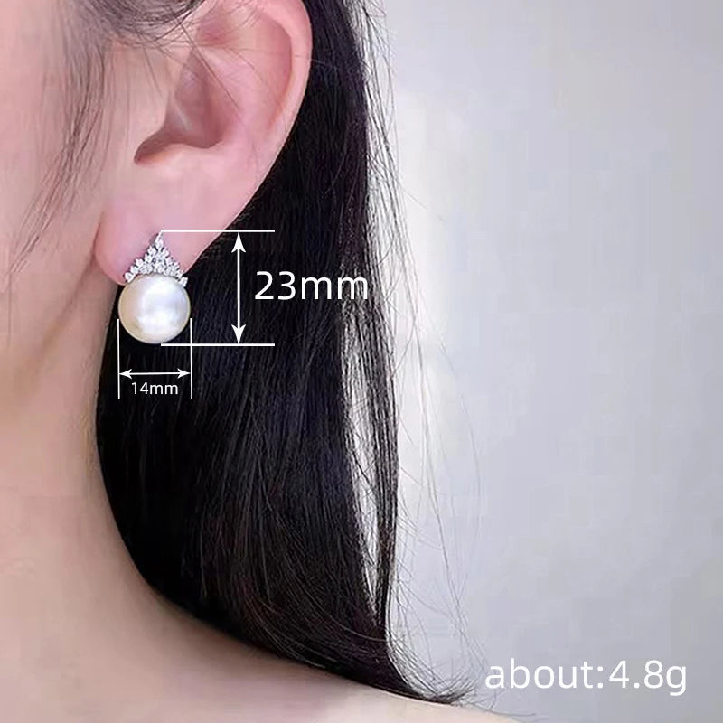 Crown Zircon Stud Earring
