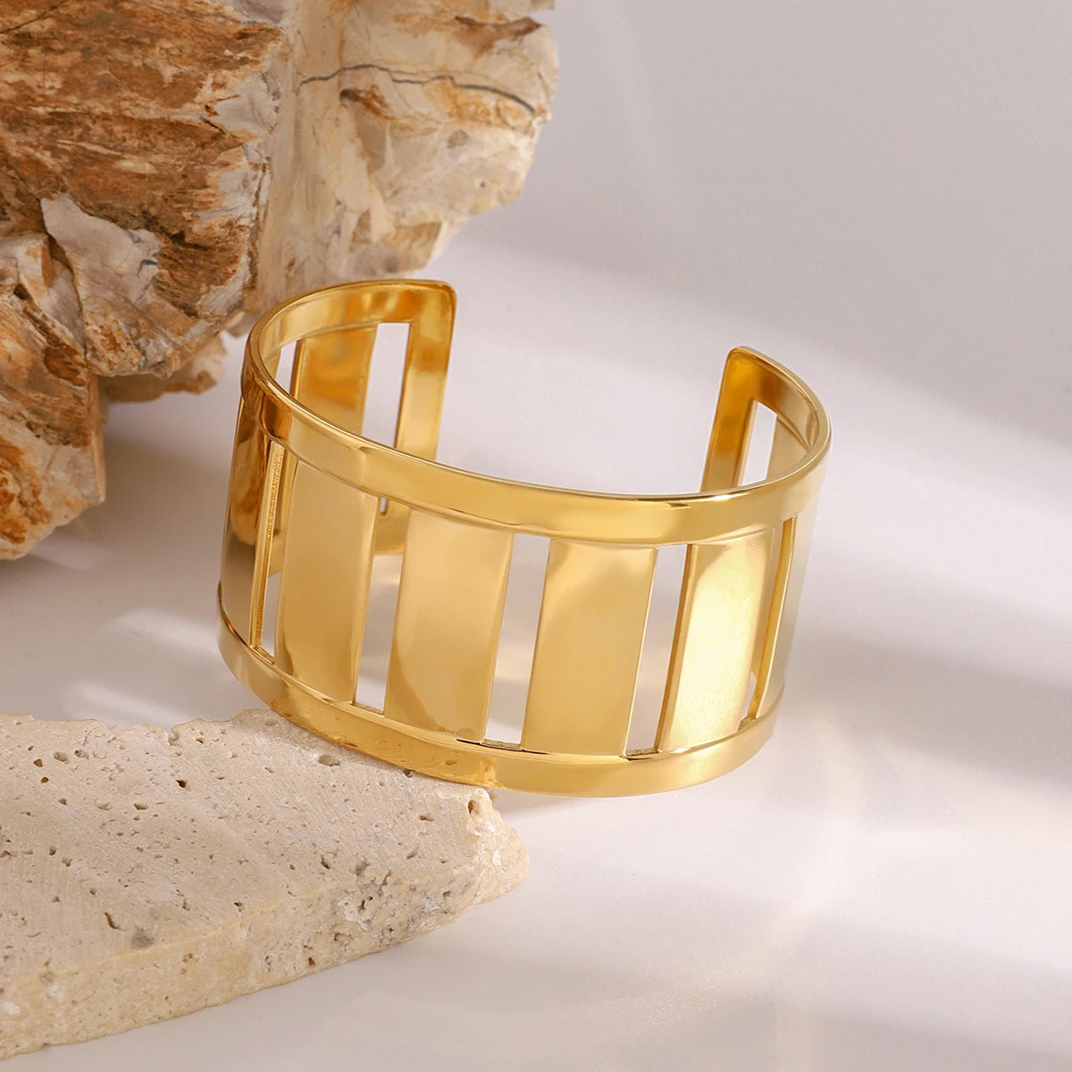 Geometric Chunky Simple Cuff Bracelet