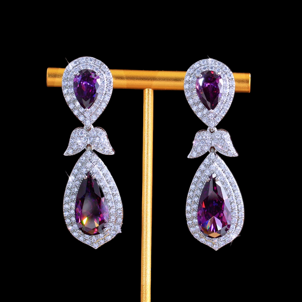 Waterdrop Purple Dangle Earrings