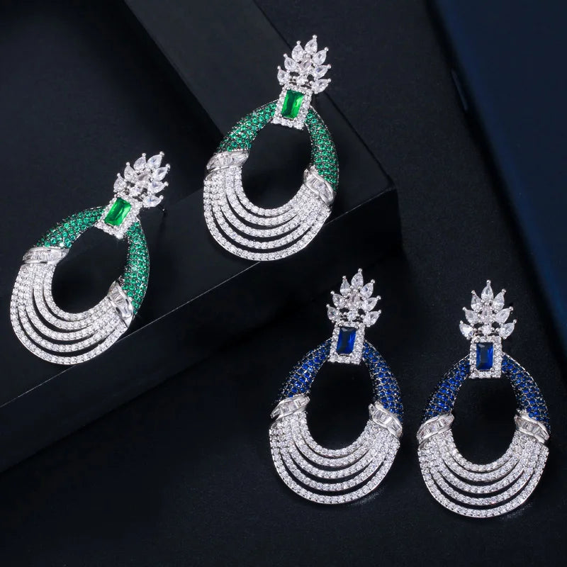 Long Drop Wedding Earrings