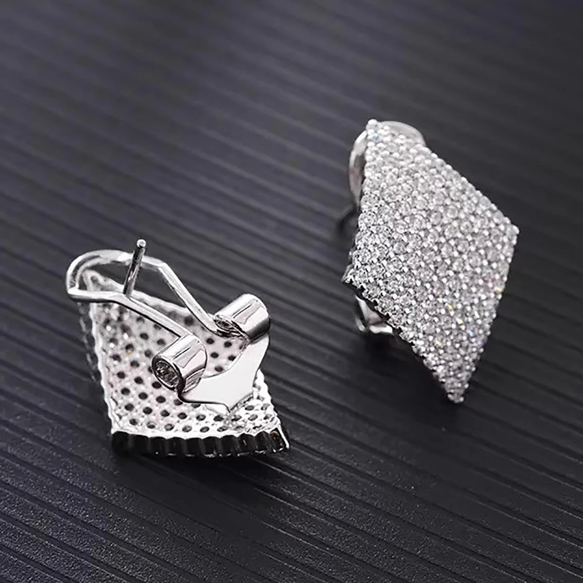 Rhombus Moissanite Earrings