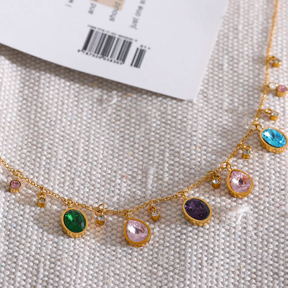 Multicolor Cubic Zirconia Necklace