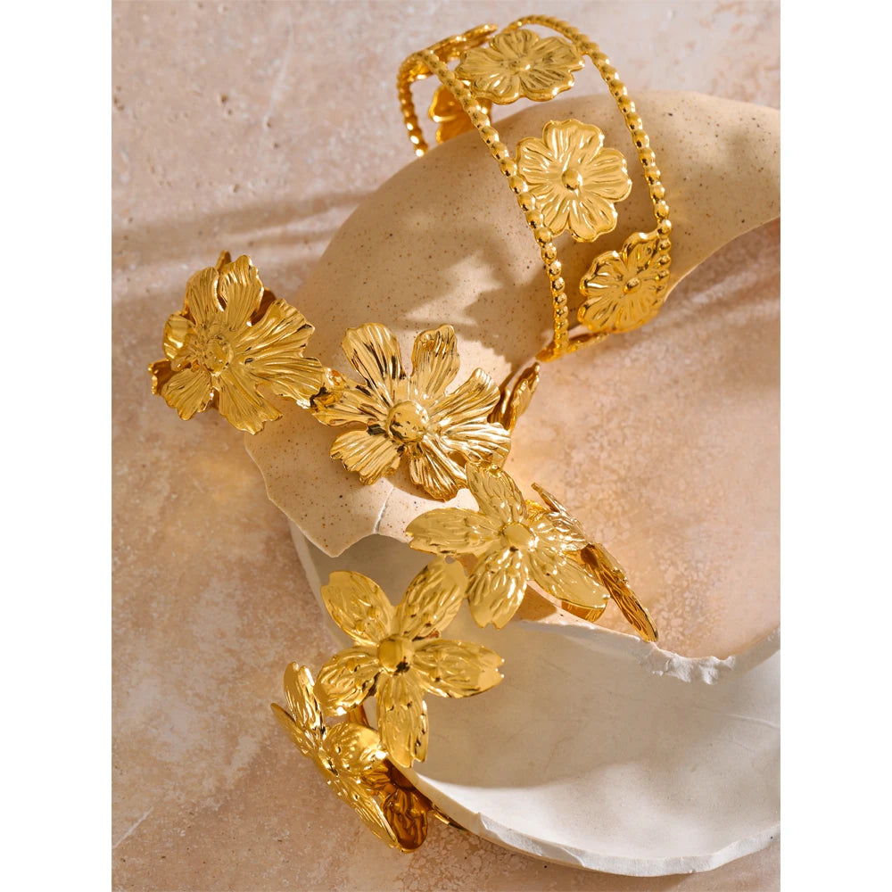 Floral 18K Gold Plated Wrist Jewelry