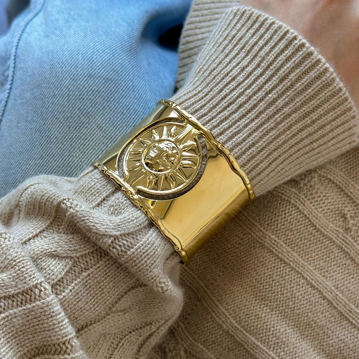 Chunky Cuff Hollow Bracelet