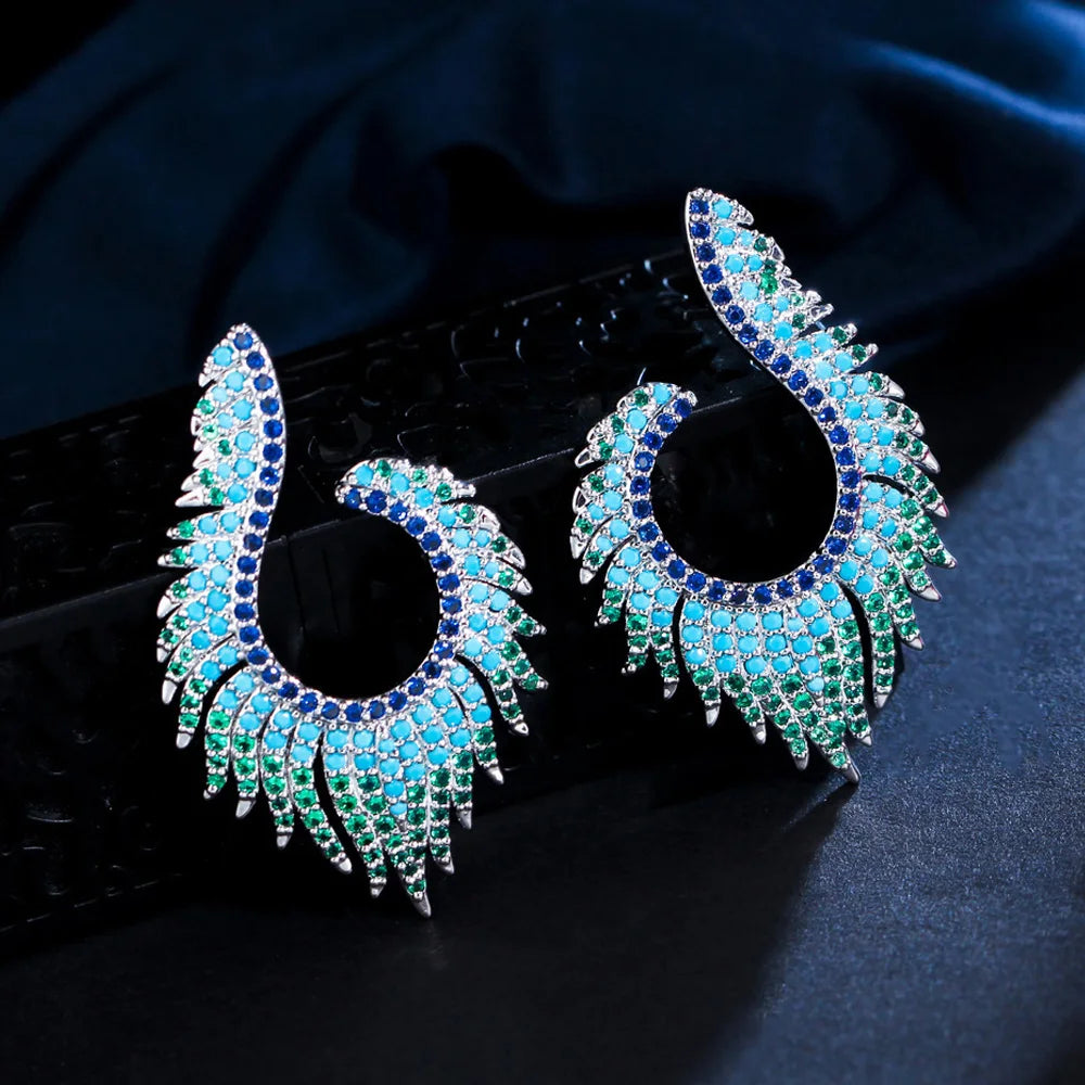 Turkish Blue Cubic Zirconia Earrings