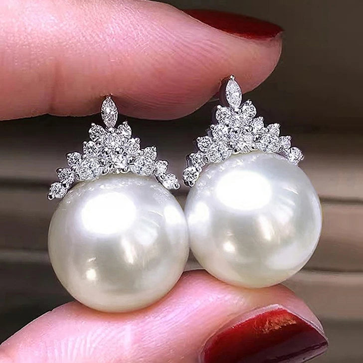 Crown Zircon Stud Earring