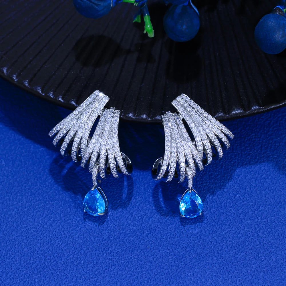 Multi Layer Heavy Stone Drop Earrings