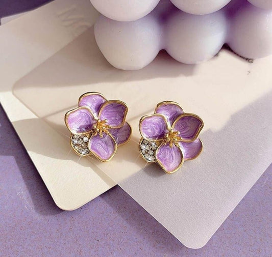 Lilac Freshwater Camellia Earrings