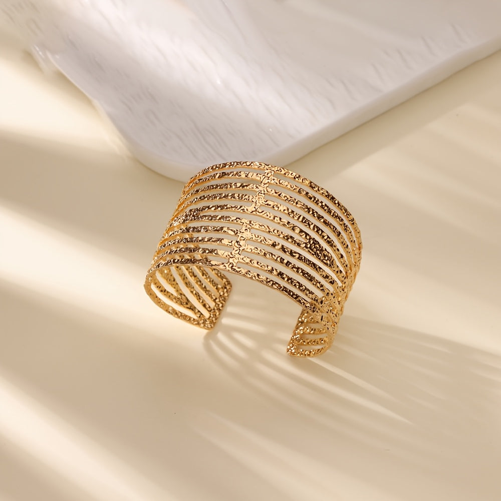 Golden-Tone Stainless Steel Open Cuff Bracelet