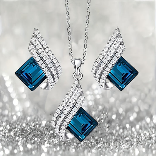 Zircon and Blue Pendant Set