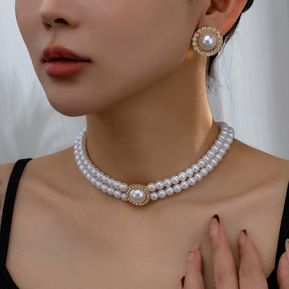 Boho Faux Pearl Zircon Set