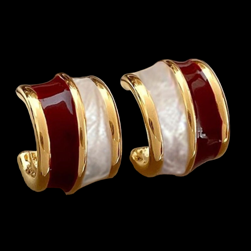 Two Tone Vintage Stud Earrings