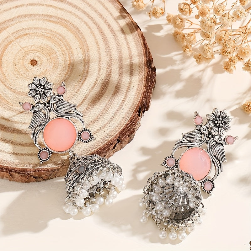 Traditional Pink Jhumka Earrings