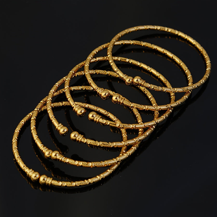 6pcs Golden Plated Iron Bracelet Set