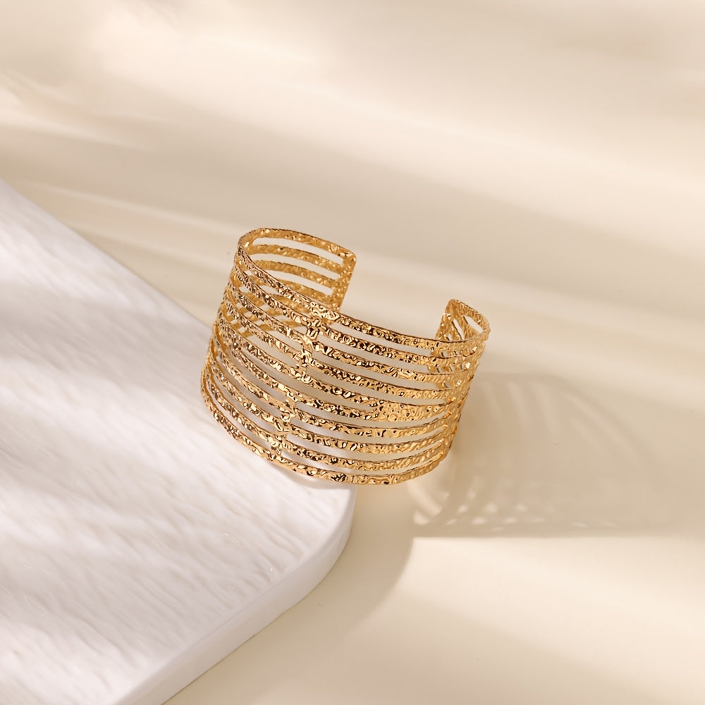 Golden-Tone Stainless Steel Open Cuff Bracelet