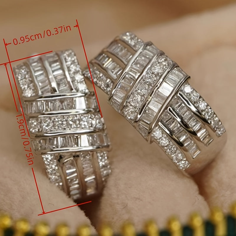 Hoop Earrings with Sparkling Zircon