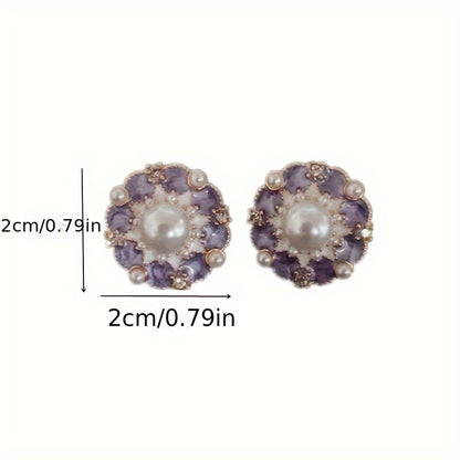 Round Exquisite Retro Style Earring Studs